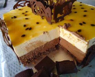 Torta Mousse de Chocolate e Maracujá