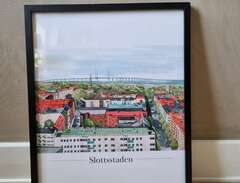Akvarellmålning Malmö Slott...
