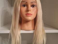 Blond lacefront peruk äkta hår
