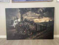Canvastavla - äldre lok/tåg