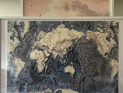 Tavla 70x100 cm Världskarta