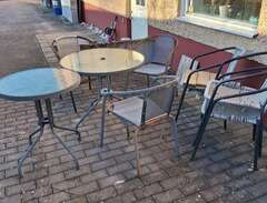 2 Cafébord och 6 stolar