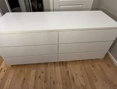 Ikea Malm byrå 6 lådor vit