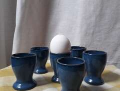 sex Äggkoppar Keramik  i bl...