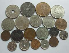 Norge, 20 mynt av olika val...