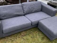 soffa 3 sits med divan grå