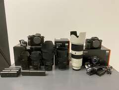 Kameraobjektiv Sony och Sigma
