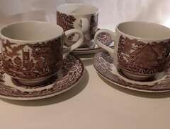 3 Vintage Cup Tea Set -Kaff...