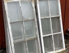8 st antika fönster med mun...