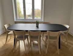 IKEA Vedbo XL table and 8 L...