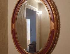 Oval spegel med fasett slip...