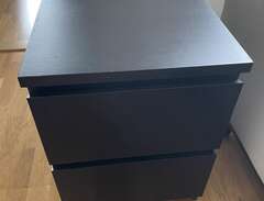 Ikea Malm sängbord svart