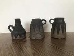 3st handgjorda vaser i sten...