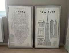 Paris och New York tavlor i...