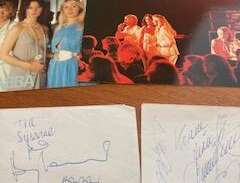 Idolkort med ABBA och autog...