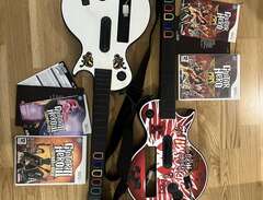 Nintendo Wii guitar hero set
