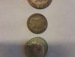 Silvermynt 3 st lite udda mynt