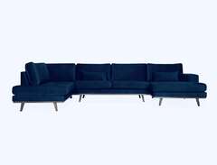 Fin, blå soffa med plats fö...