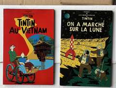 Två Tintin tavlor i lackat...