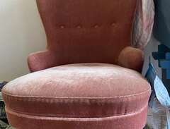 Emmafåtölj antik stol i ros...