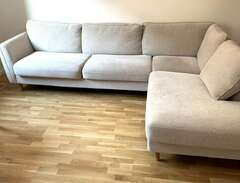 soffa 3-sits med divan, hög...