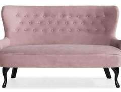 Rosa sammet soffa