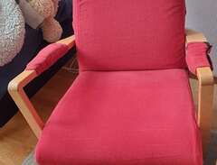 pop up stol röd i olika lägen