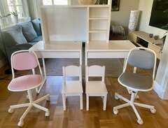 Skrivbord, barnstolar (Ikea...