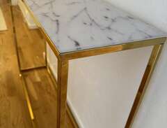 Konsolbord i guld/vit marmo...
