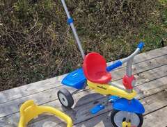 Trehjuling med stödpinne