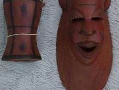 Afrikansk handgjort mask oc...