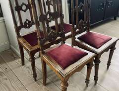 Fyra st antika stolar, nyre...