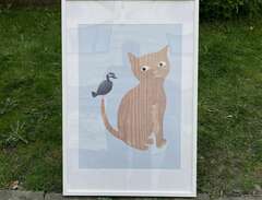 Katt - Stor inramad affisch...