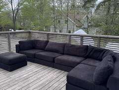 Svart/brun modul soffa