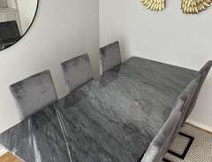Matbord grå/svart marmor 20...