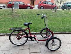 Trehjulig cykel med dubbla...