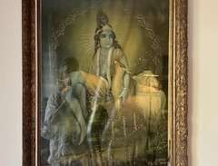antik Indisk tavla Gopal Kr...