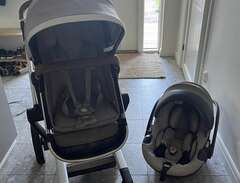 Joolz barnvagn och babyskydd
