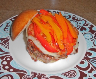 Double Pizza Burger with Sweet Peppers