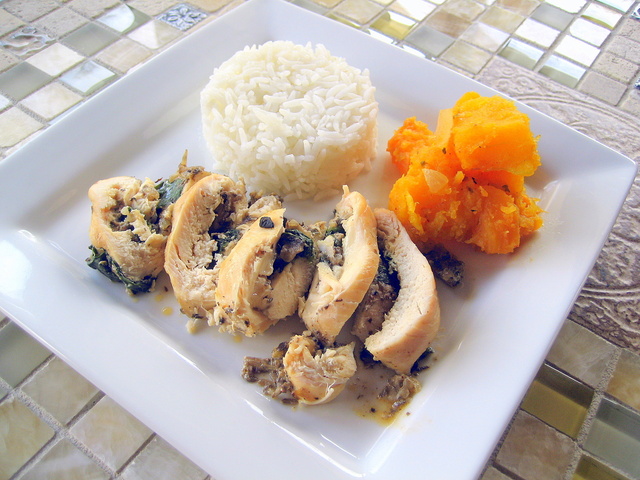 Chicken Stuffed with Spinach and Mushrooms