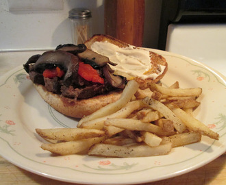 Steak and Cheese Hogies w/ Baked Fries