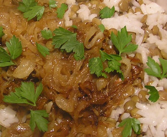 Mujadara (Rice, Lentils and Caramelized Onion Pilaf)
