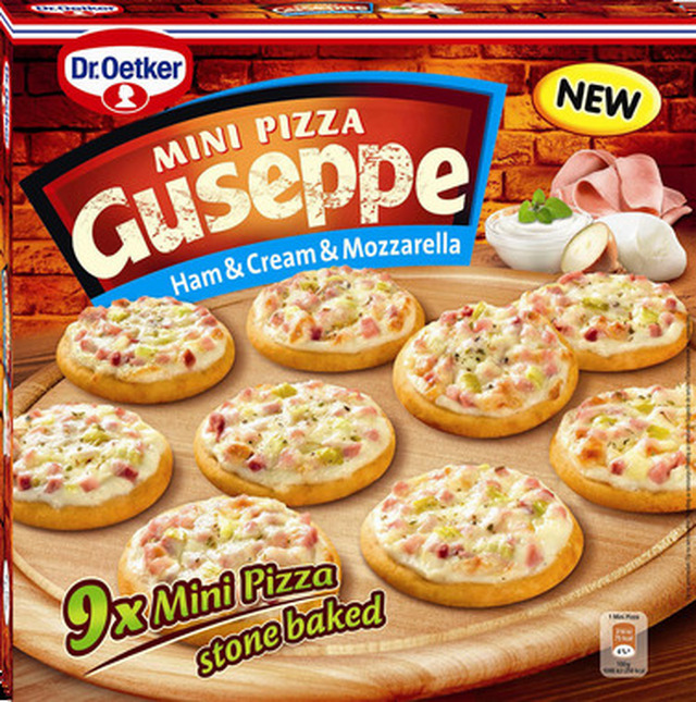 Novinka Dr.Oetker – Mini pizza Guseppe:  Jedinečná pizza so smotanovou omáčkou na tenkom chrumkavom ceste