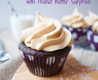 Chocolate & Salted Caramel Cupcakes - with a Peanut Butter Surprise {Guest Post by Carlas Confections}