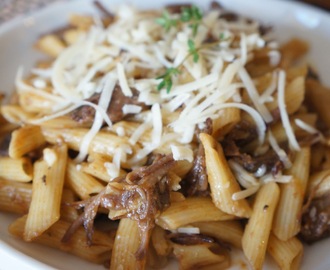 Braised short rib with penne pasta