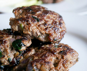 Lamb, Spinach and Red Onion Burgers
