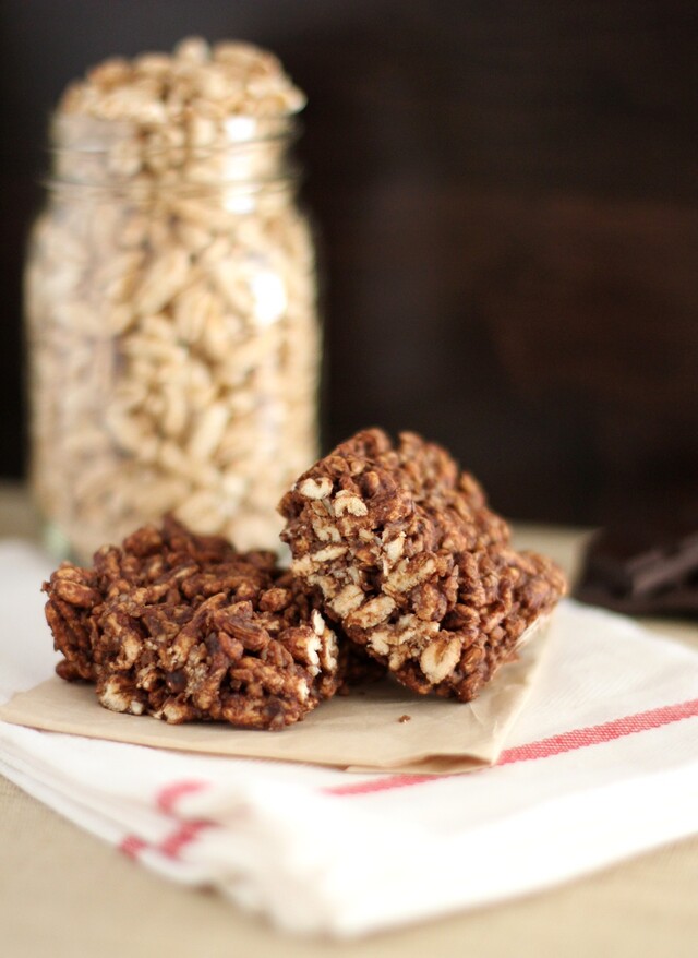 Chewy Chocolate-Tahini Puffed-Grain Squares Recipe from Whole Grains for a New Generation