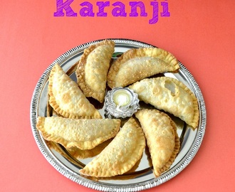 Karanji -  Gujiya - Fresh Coconut Karanji - Fried Sweet Dumpling with Coconut Filling