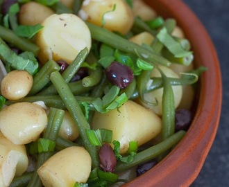 Salade van nieuwe aardappeltjes en sperziebonen