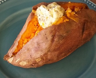 Baked Sweet Potato with Herbed Butter